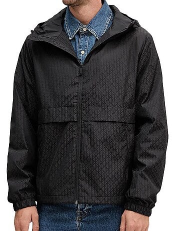 Calvin klein jeans zwart nylon windjack voor heren