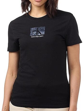 Calvin klein jeans zwart t-shirt met print voor dames