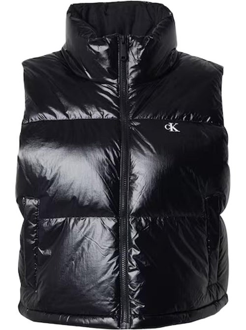 Calvin Klein Jeans Zwarte Dames High-Shine Puffer Jas - Kiabi Calvin Klein Jeans Zwarte Dames High-Shine Puffer Jas - Kiabi