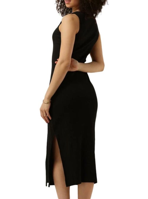 Calvin Klein Jeans Zwarte Jurk Dames met Naden Lange Pasvorm - Kiabi Calvin Klein Jeans Zwarte Jurk Dames met Naden Lange Pasvorm - Kiabi