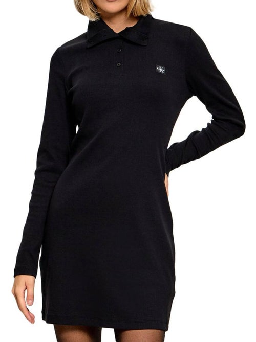 Calvin klein jeans zwarte jurk voor dames met geweven label - Kiabi Calvin klein jeans zwarte jurk voor dames met geweven label - Kiabi