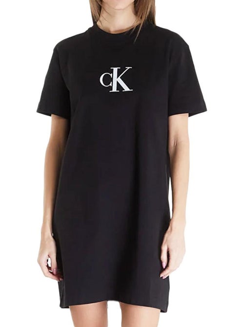Calvin Klein Jeans Zwarte Satijnen Jurk voor Dames - Kiabi Calvin Klein Jeans Zwarte Satijnen Jurk voor Dames - Kiabi