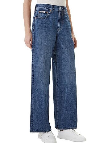 Calvin klein the wide indigo loose fit dames jeans blauw