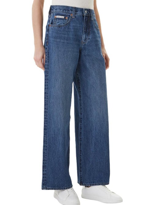 Calvin klein the wide indigo loose fit dames jeans blauw - Kiabi Calvin klein the wide indigo loose fit dames jeans blauw - Kiabi