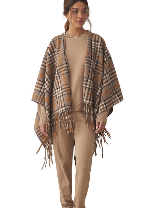 Camel cuadros poncho complementos - Kiabi Camel cuadros poncho complementos - Kiabi