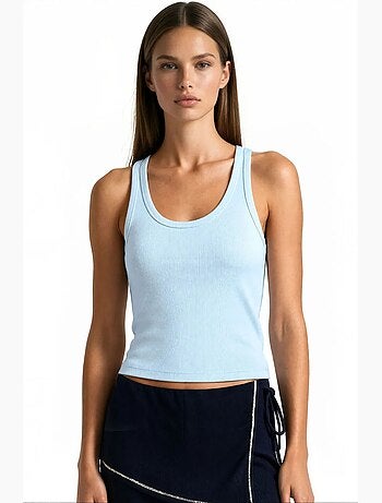 Cami côtelé en modal et coton busem