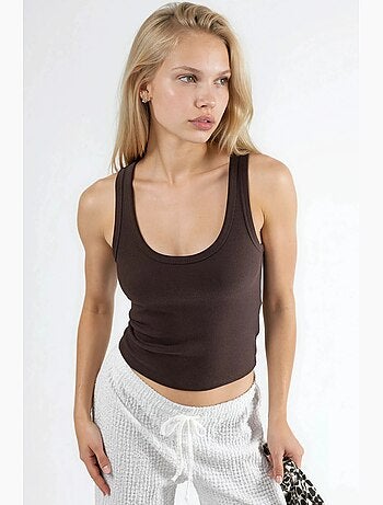 Cami côtelé en modal et coton busem