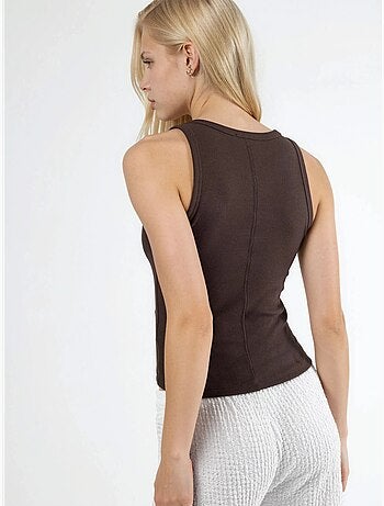 Cami côtelé en modal et coton busem