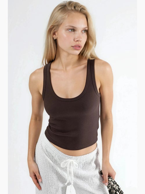 Cami côtelé en modal et coton busem - Kiabi Cami côtelé en modal et coton busem - Kiabi