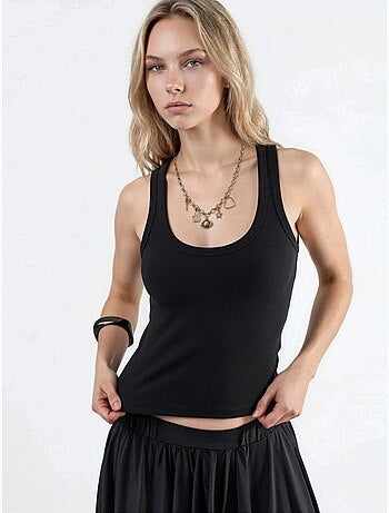 Cami côtelé en modal et coton busem