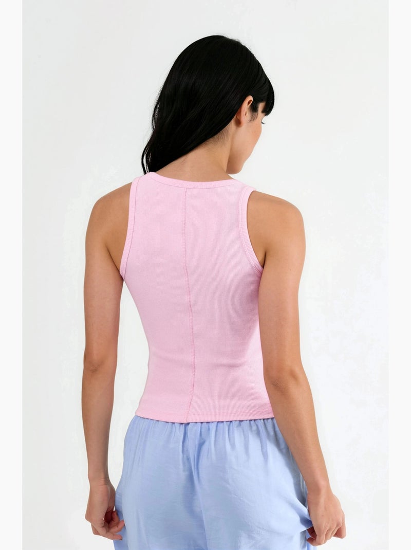 Cami côtelé en modal et coton busem Rose pâle - Kiabi