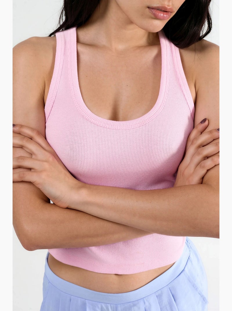 Cami côtelé en modal et coton busem Rose pâle - Kiabi