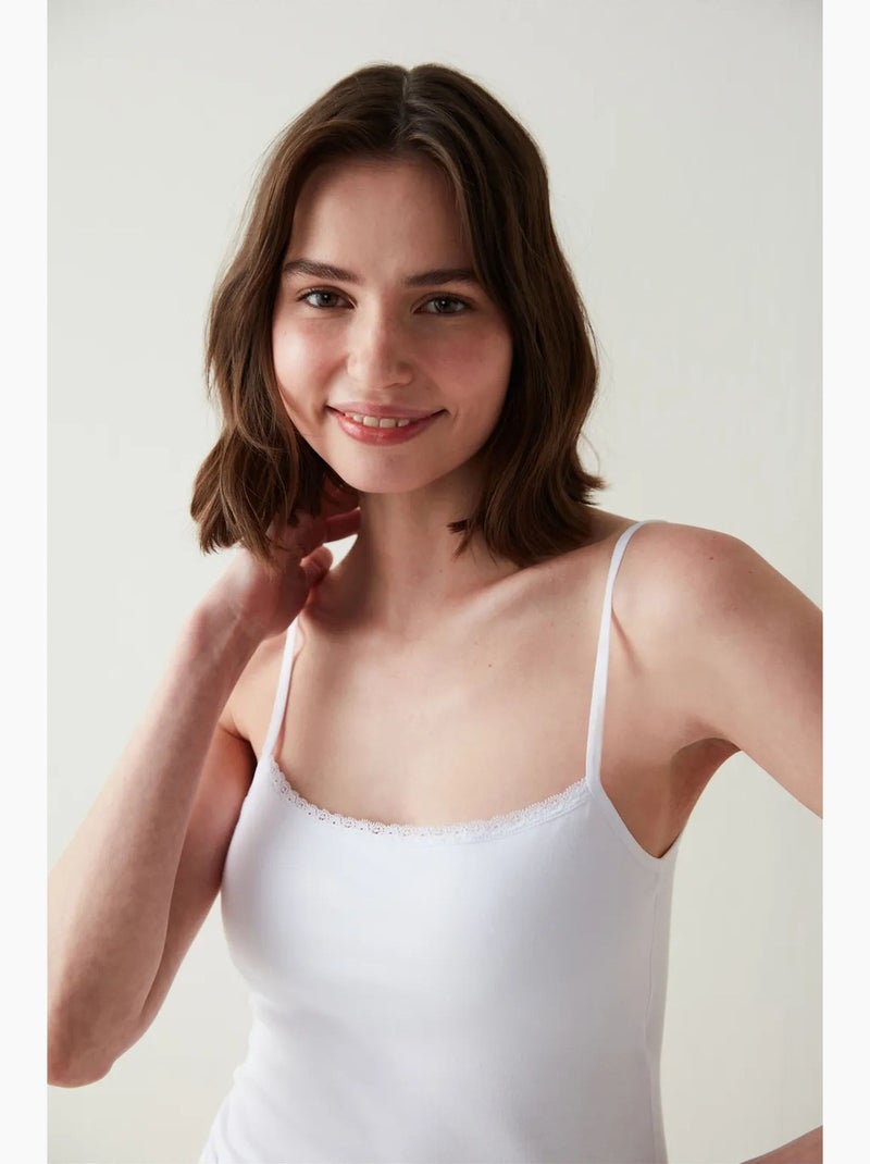 Cami cup top penti Blanc - Kiabi