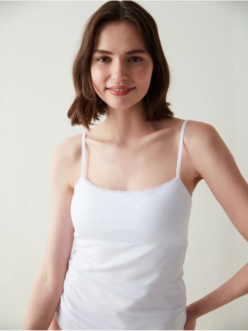 Cami cup top penti Wit - Kiabi