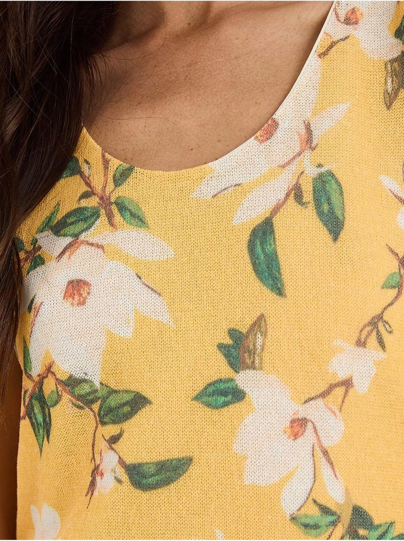 Cami fleuri en coton et élasthanne lucci Ambre - Kiabi