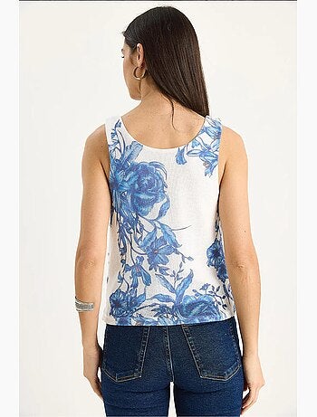 Cami fleuri en coton et élasthanne lucci