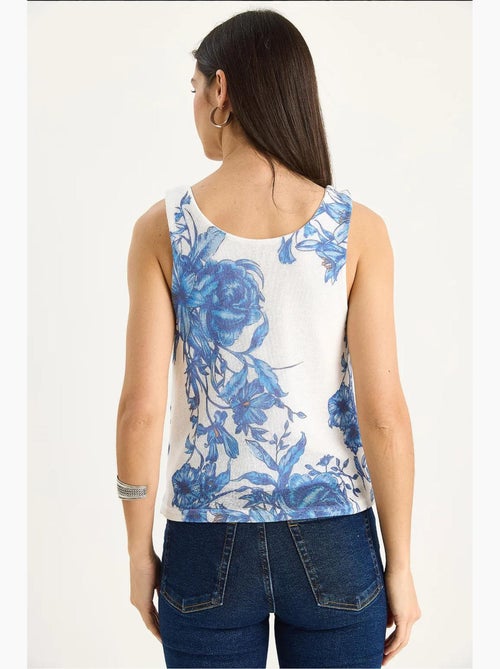 Cami fleuri en coton et élasthanne lucci - Kiabi Cami fleuri en coton et élasthanne lucci - Kiabi