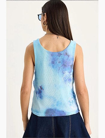 Cami fleuri en coton et élasthanne lucci