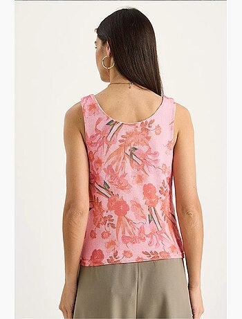 Cami fleuri en coton et élasthanne lucci