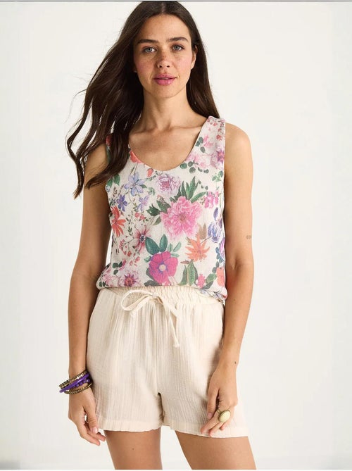 Cami fleuri en coton et élasthanne lucci - Kiabi