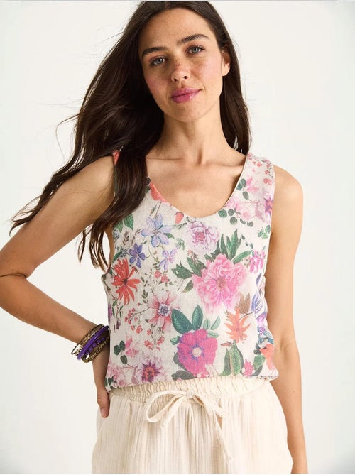 Cami fleuri en coton et élasthanne lucci - Kiabi