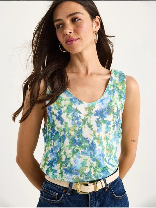 Cami fleuri en coton et élasthanne lucci - Kiabi