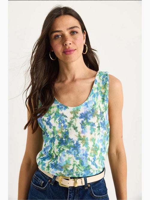Cami fleuri en coton et élasthanne lucci - Kiabi