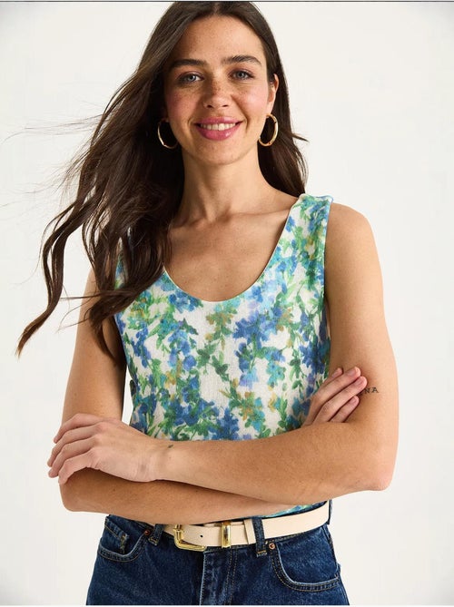 Cami fleuri en coton et élasthanne lucci - Kiabi