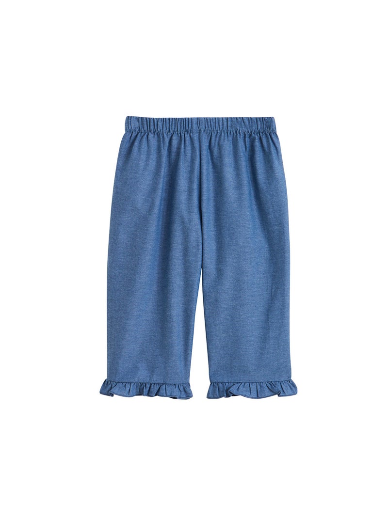 Camila chambray kinderbroek Blauw - Kiabi