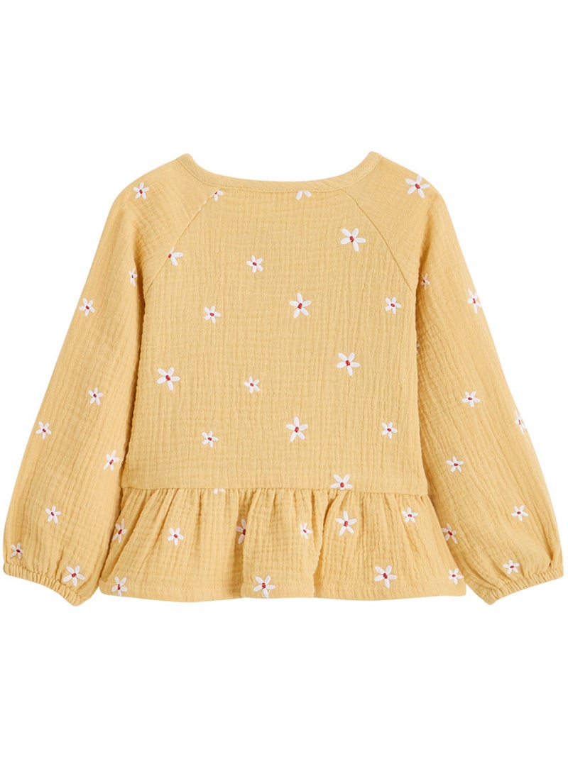 Camila kinderblouse van katoenen gaas. Geel - Kiabi