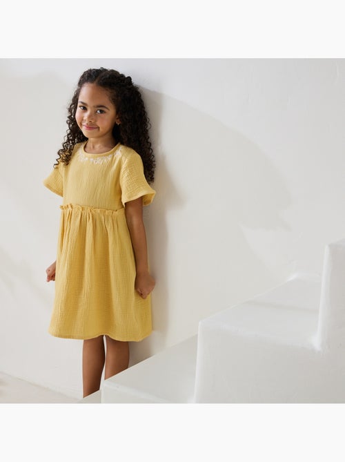 Camila kinderjurk van katoenen gaas - Kiabi