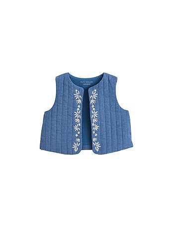 Camila mouwloze chambray kinderjas
