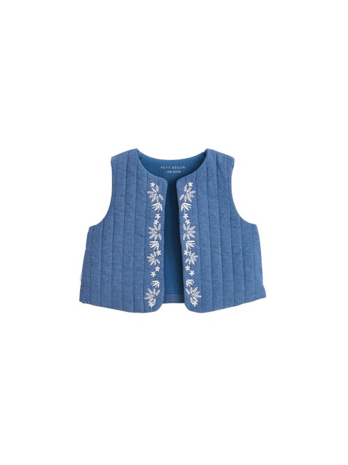 Camila mouwloze chambray kinderjas - Kiabi