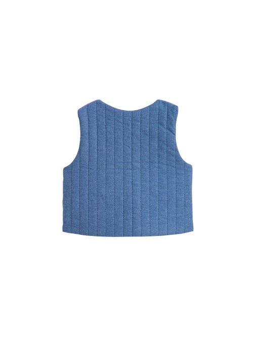 Camila mouwloze chambray kinderjas - Kiabi