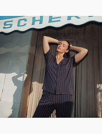 Camille overhemd korte mouwen hemelblauw