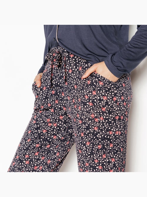 Camille pyjamabroek grijs/roze - Kiabi