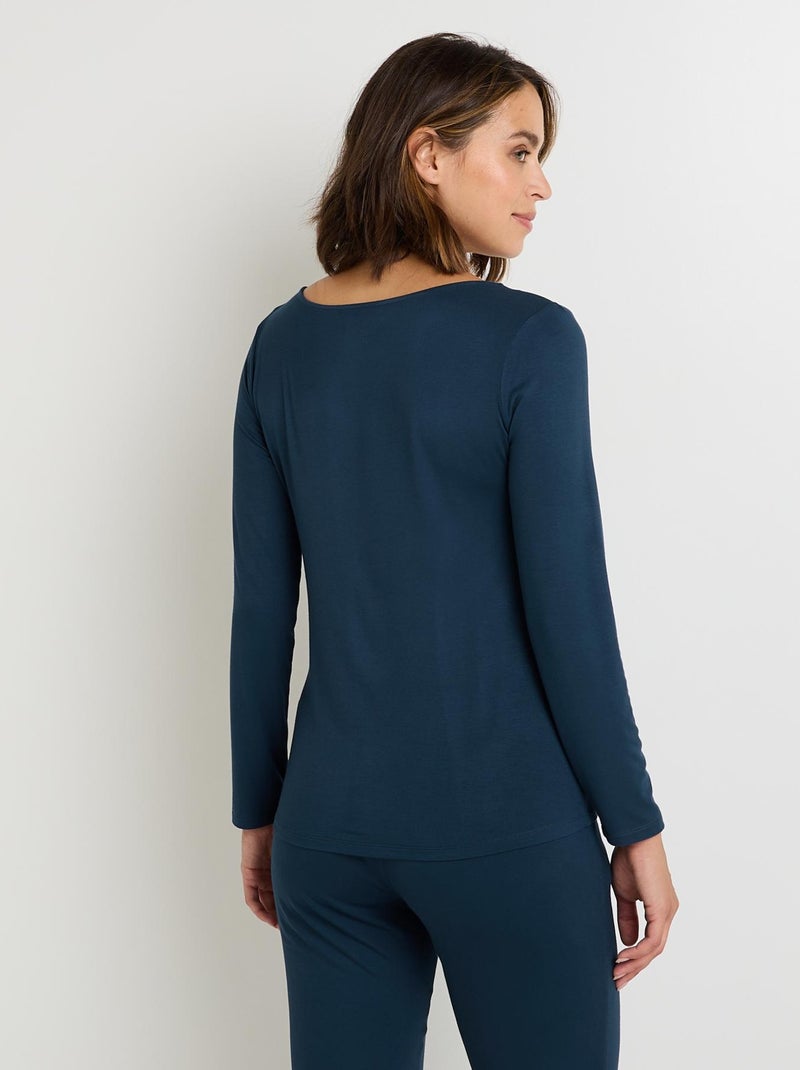 Camille t-shirt lange mouwen marineblauw Marineblauw - Kiabi