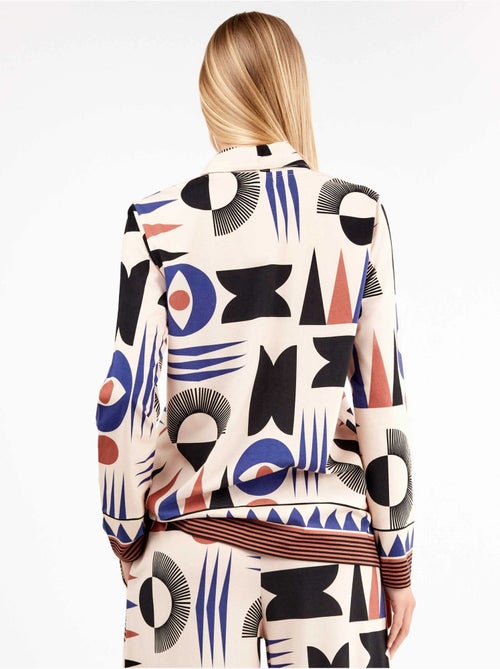 Camisa con botones, estampado geométrico de algodón - Kiabi