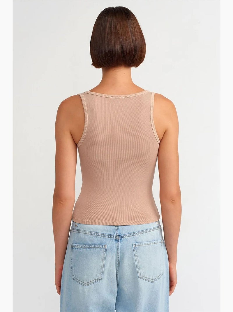 Camisole aansluitend van jersey dilvin Klei-beige - Kiabi