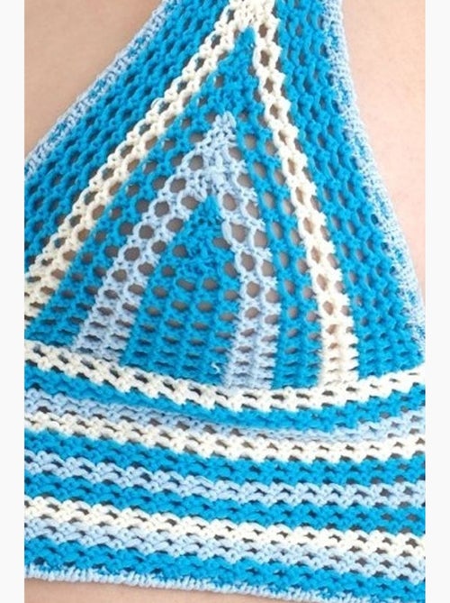 Camisole gestreept gehaakt v-hals kort hiccup - Kiabi Camisole gestreept gehaakt v-hals kort hiccup - Kiabi