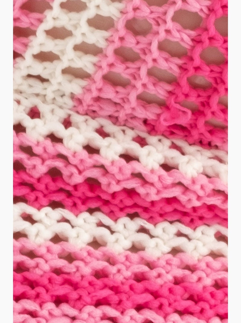 Camisole gestreept gehaakt v-hals kort hiccup Roze - Kiabi