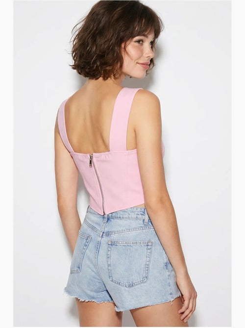 Camisole kort aansluitend met strik lucci - Kiabi Camisole kort aansluitend met strik lucci - Kiabi