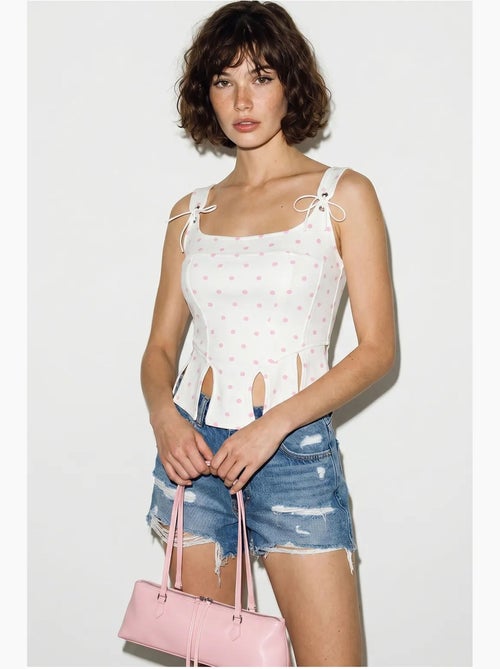 Camisole kort met stippen lucci - Kiabi