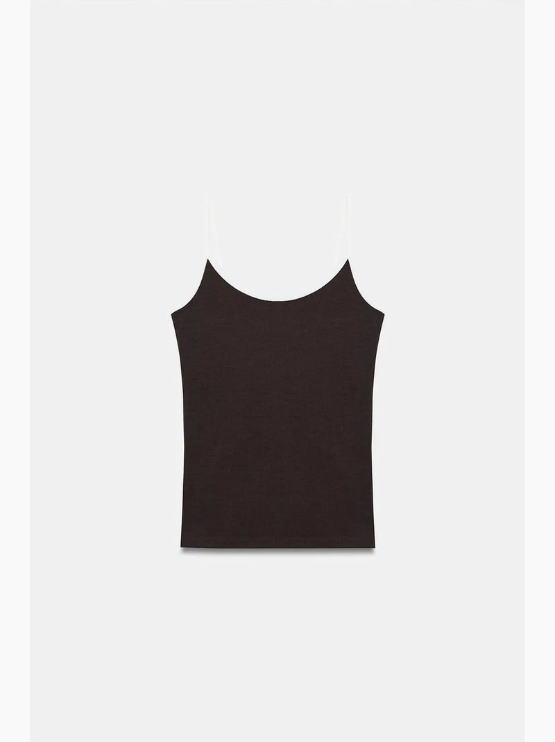 Camisole rib colorblock dilvin Donkerbruin - Kiabi