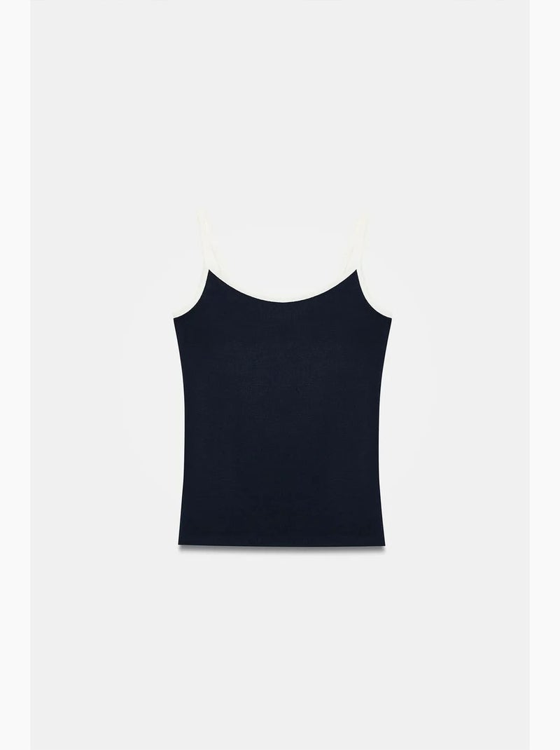 Camisole rib colorblock dilvin Marineblauw - Kiabi