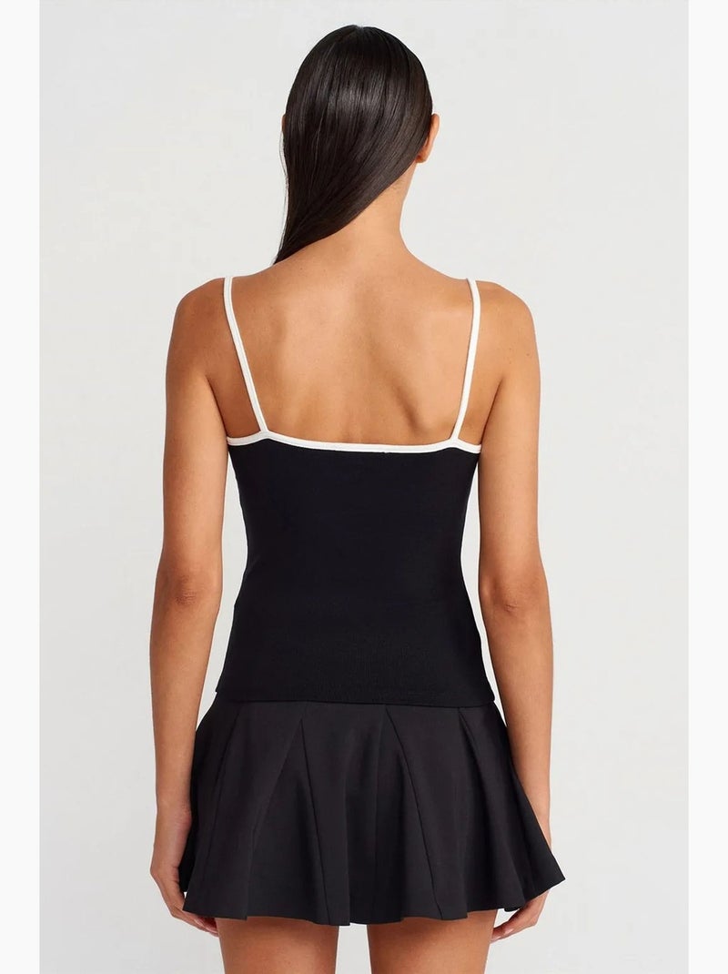 Camisole rib colorblock dilvin Zwart - Kiabi