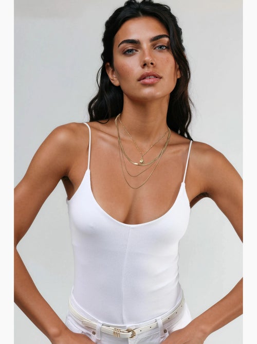 Camisole rib ronde hals aansluitend busem - Kiabi
