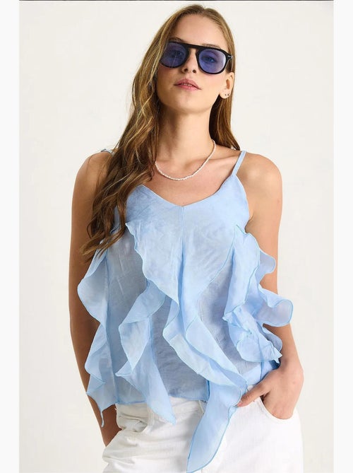 Camisole v-hals katoen met ruches lucci - Kiabi Camisole v-hals katoen met ruches lucci - Kiabi