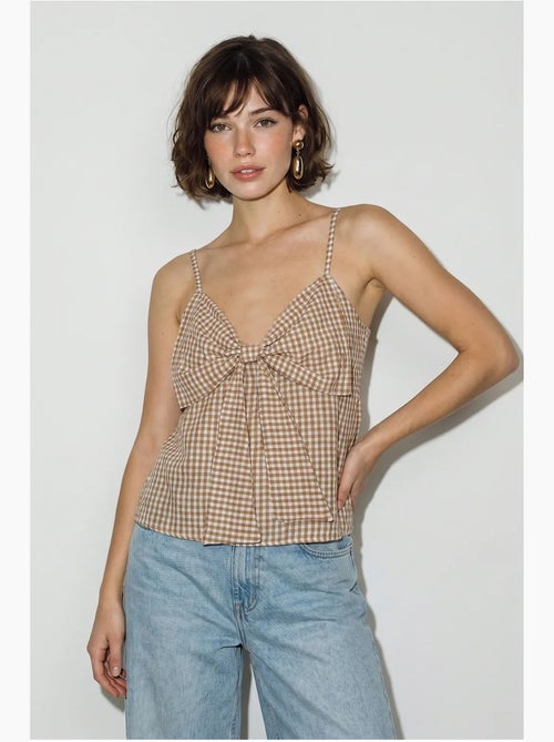 Camisole v-hals katoenmix met strik lucci - Kiabi Camisole v-hals katoenmix met strik lucci - Kiabi