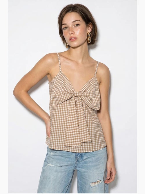 Camisole v-hals katoenmix met strik lucci - Kiabi Camisole v-hals katoenmix met strik lucci - Kiabi
